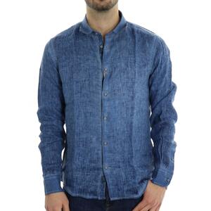 CAMICIA IN LINO BLU